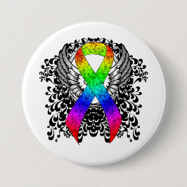 Rainbooglint met vleugelButton Ronde Button 7,6 Cm