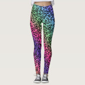 Rainboogluipaard afdrukken - vloeiend mengsel leggings (Voorkant)