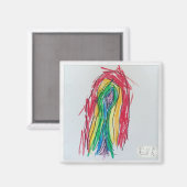 Rainboogmagneet van Eve (vierkant) Magneet (Voorkant / Achterkant)