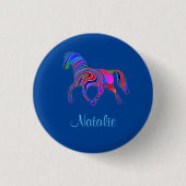 Rainboogpaard - naam toevoegen ronde button 3,2 cm (Voorkant)