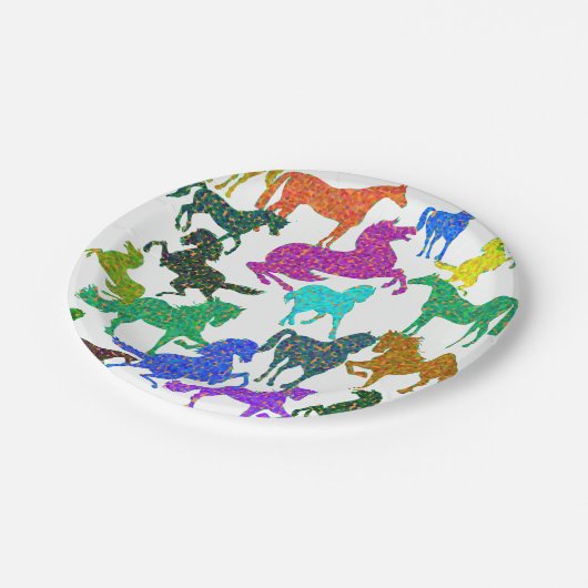 Rainboogpaarden - "Dotty about Horses!" Papieren Bordje (Gekanteld)