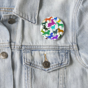Rainboogpaarden - "Dotty about Horses!" Ronde Button 5,7 Cm