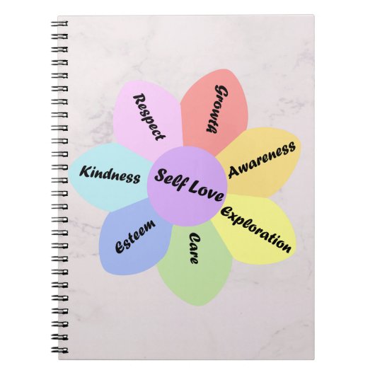 Rainboogpastelkleurig Notitieboek van zelfliefde (Voorkant)