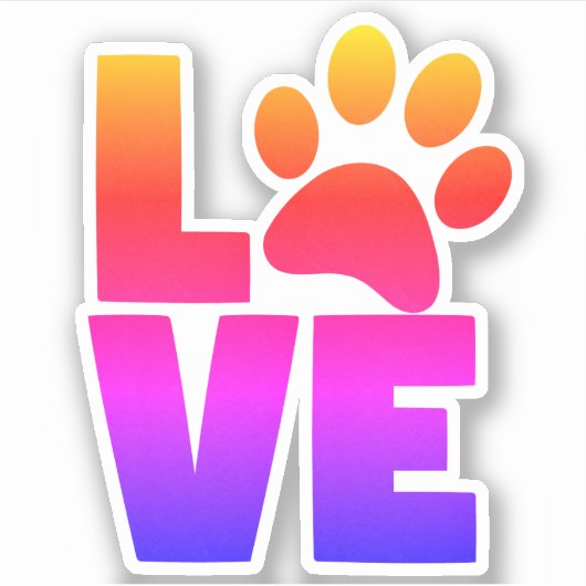Rainboogpaw LOVE Sticker (Voorkant)