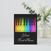 Rainboogpianotoetsenbord en noten briefkaart (Staand voorkant)