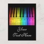 Rainboogpianotoetsenbord en noten briefkaart (Voorkant)