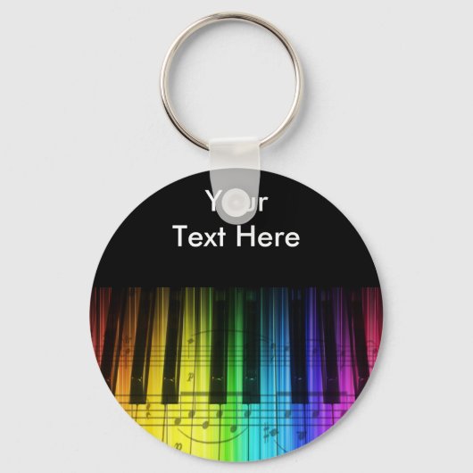 Rainboogpianotoetsenbord en noten sleutelhanger (Voorkant)