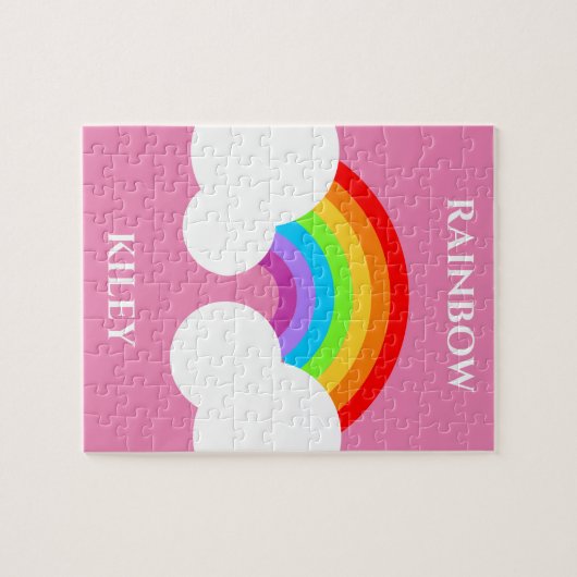 Rainboogpuzzel met de naam van het kind. legpuzzel (Horizontaal)