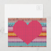 Rainboogretro harten faux wollen valentijn feestdagenkaart (Voorkant / Achterkant)