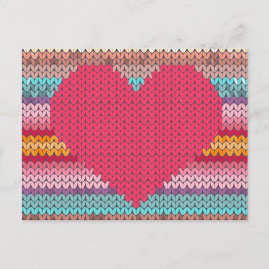 Rainboogretro harten faux wollen valentijn feestdagenkaart (Voorkant)