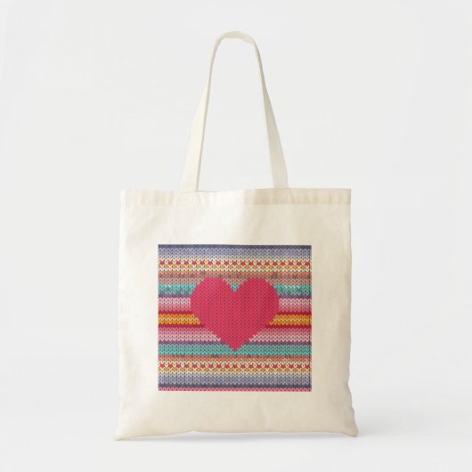 Rainboogretro harten faux wollen valentijn tote bag (Voorkant)