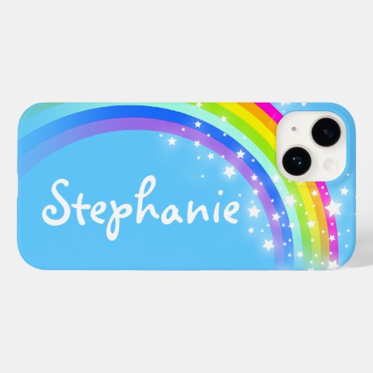 Rainboogstarry sky blue name Case-Mate iPhone case (Achterkant (horizontaal))