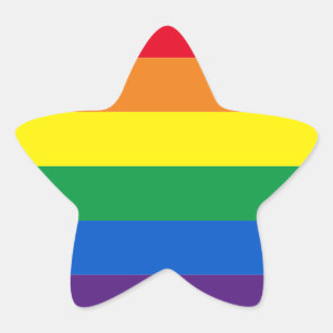 Rainboogstrepen kleuren Lgbt Lgbtq homovlag Ster Sticker
