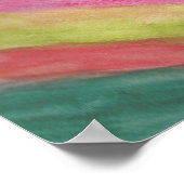 Rainboogstrips Abstracte Waterverf KunstPoster Poster (Hoek)