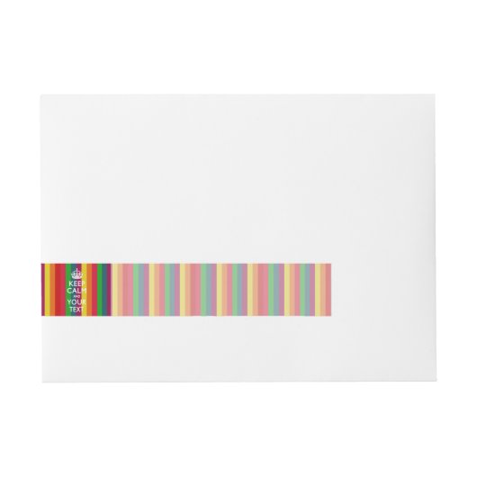 Rainboogstrips BEWAREN CALM EN Uw Creatieve tekst Adreslabel Wikkel (Voorkant)