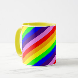 Rainboogstrips Diagonaal Klassiek Helderkleurig Mok