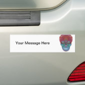 Rainboogsuikerschedel met een boom van leven en ha bumpersticker (Op auto)