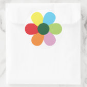 Rainboogventilatorontwerp Ronde Sticker (Tas)