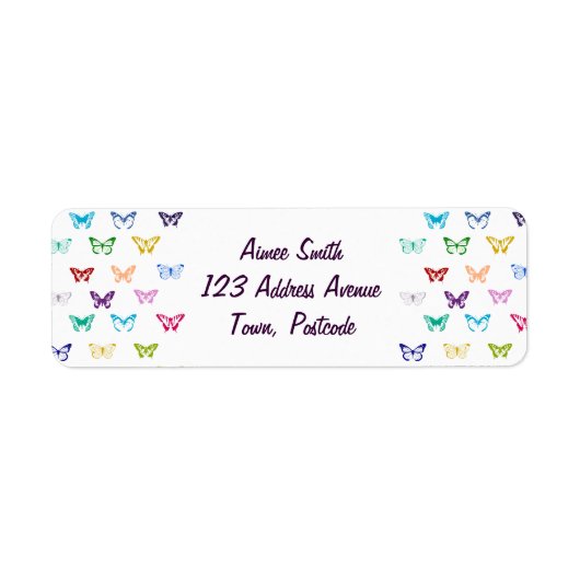 Rainboogvlinderpatroon Etiket (Voorkant)