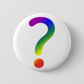 Rainboogvraagteken Ronde Button 5,7 Cm