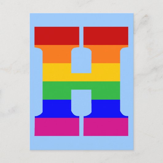 Rainbooleboog, letter H Briefkaart (Voorkant)