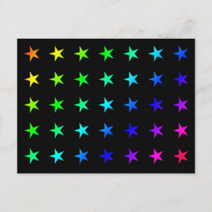 Rainboostrips kleurrijke multicolorstars-vormpicto briefkaart
