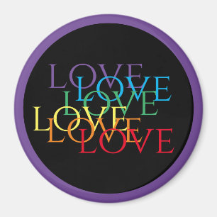 RAINBOUR LOVE II Round Magnet / Purple