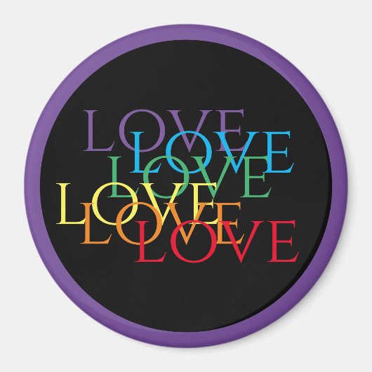 RAINBOUR LOVE II Round Magnet / Purple (Devant)