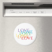 RAINBOUR LOVE Round Magnet (In Situ (Lave-vaisselle))