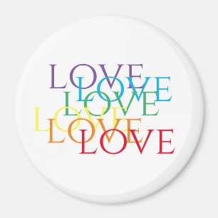 RAINBOUR LOVE Round Magnet