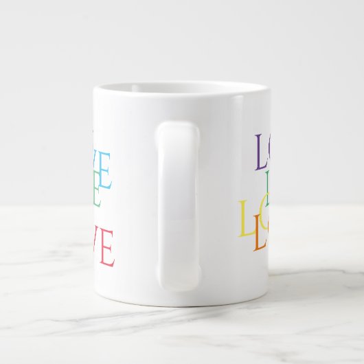 RAINBOVE LOVE Big White Mug (Dos)