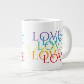 RAINBOVE LOVE Big White Mug (Devant droit)