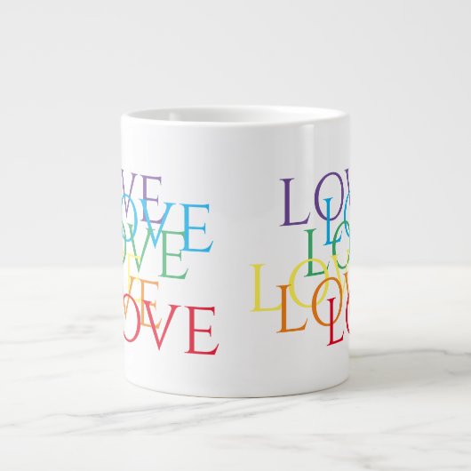 RAINBOVE LOVE Big White Mug (Devant)