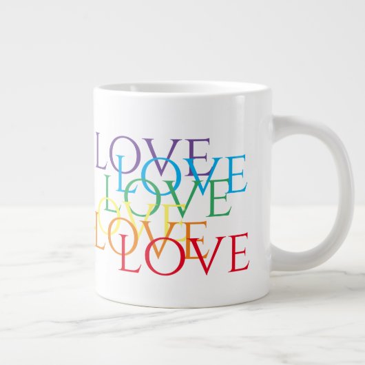 RAINBOVE LOVE Big White Mug (Droite)