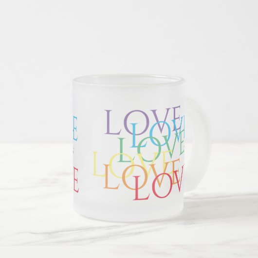 RAINBOVE LOVE Frosted Glass Mug (Devant droit)