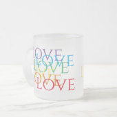 RAINBOVE LOVE Frosted Glass Mug (Devant gauche)