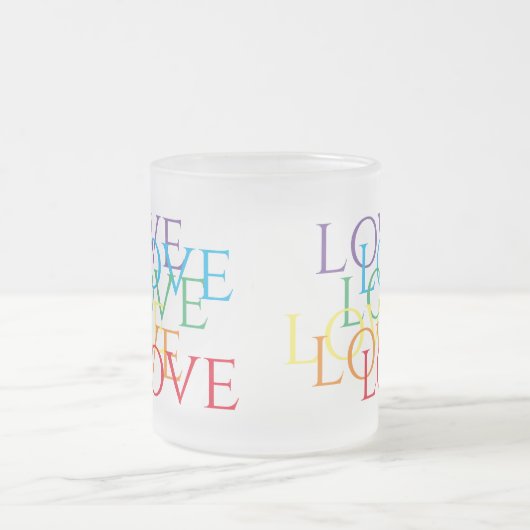 RAINBOVE LOVE Frosted Glass Mug (Centre)