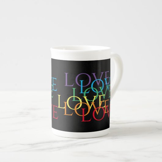 RAINBOVE LOVE II Bone China Mug (Devant droit)