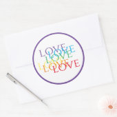 RAINBOVE LOVE Large Round Stickers / Violet (Enveloppe)