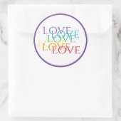 RAINBOVE LOVE Large Round Stickers / Violet (Sac)