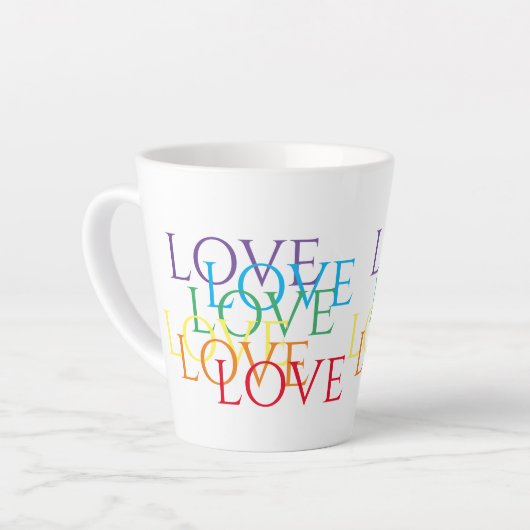 RAINBOVE LOVE Latte Mug (Angle gauche)