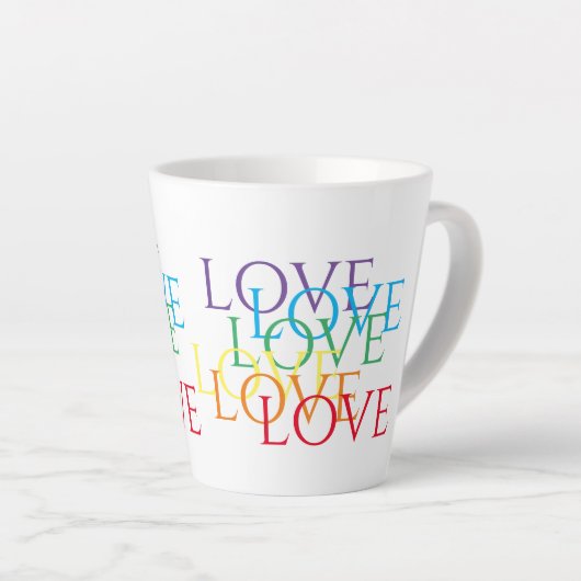 RAINBOVE LOVE Latte Mug (Angle droit)