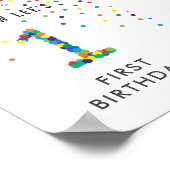 Rainbow 1 Year Old Birthday Party Welkom Poster (Hoek)