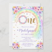 Rainbow 1er anniversaire Invitation (Devant)