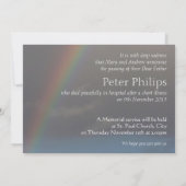 Rainbow 2 Funeral Memorial Service kondiging Kaart (Achterkant)