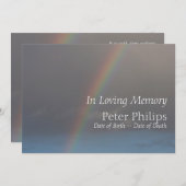 Rainbow 2 Funeral Memorial Service kondiging Kaart (Voorkant / Achterkant)