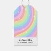 Rainbow 3rd Birthday Colorful Third Cadeaulabel (Achterkant)