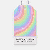 Rainbow 3rd Birthday Colorful Third Cadeaulabel (Achterkant)