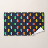 Rainbow 8 Bit Heart Pattern Bad Handdoek (Handdoek)