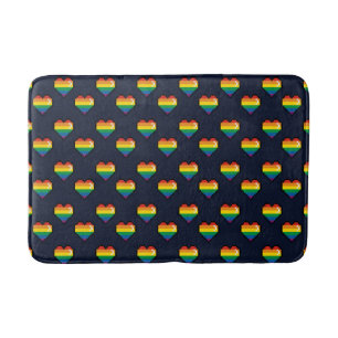 Rainbow 8 Bit Heart Pattern Badmat